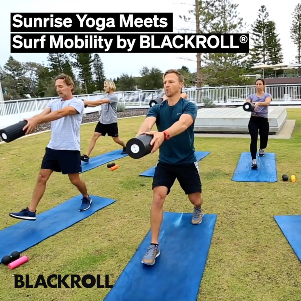 Visit our SUNRISE YOGA MEETS SURF MOBILITY classes at the Gold Coast Open 2023